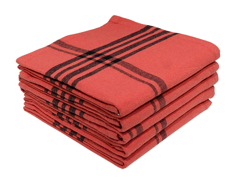 Multipurpose, Easy Fit, Absorbent Kitchen Towel - Design 2736 - 050x070cms - (05 Pc Pack) - Checks - High Risk Red