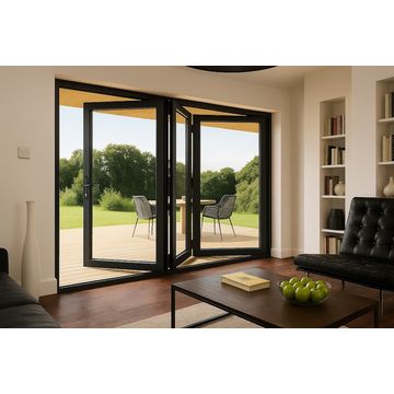 Kenzo - SFD3FG7LC - Aluminium Fold A-Side Door 2.1mx2.1m Charcoal Open to Left Viewed From Outside