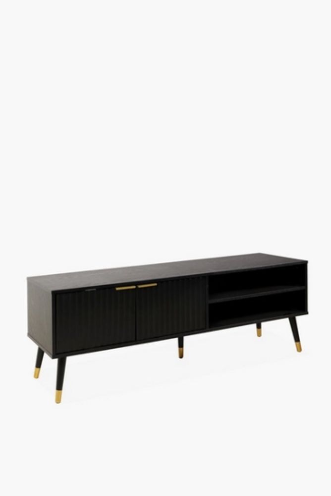 MANDISA PLASMA UNIT Modern Glam TV Stand with Gold Accents 150 39 51 cm