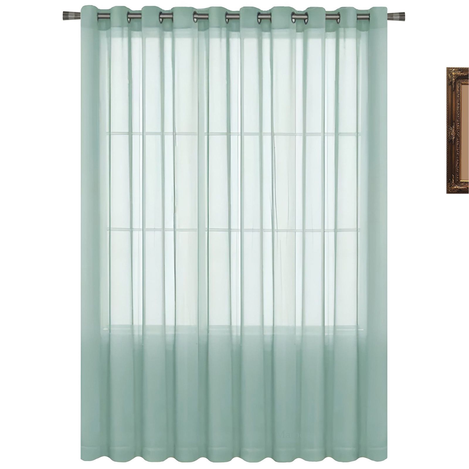 Matoc Designs Curtain -Mystic Voile -Dusty Green -Eyelet - 500cm W x 221cm H