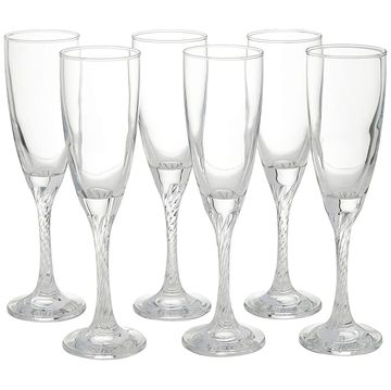 Champagne Glasses 6pc 150cc Twist Stem 44307 - Kitchen Essentials