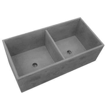 Large Cement Grey double concrete kitchen butler basin 800 x 400x 260mm