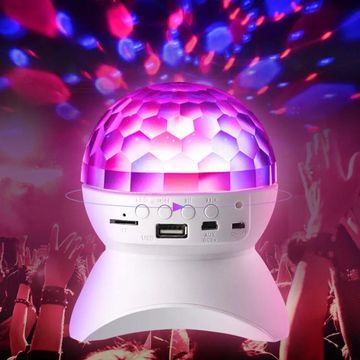 LED Crystal Magic Ball Rotating stage Light with Bluetooth Speaker