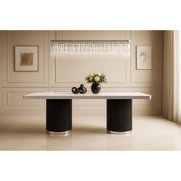 IG Furn - Vittoria Dining Table Black & Silver