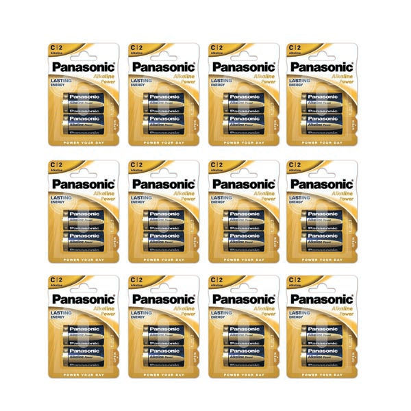 Panasonic Alkaline C 2 Pack Batteries x 1 Box 12 Packs  (LR14APB/2BP/12)