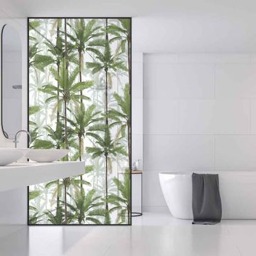 Frosted Vinyl Sticker For Your Shower Glass (glass not included)  Design: Crazy Palms