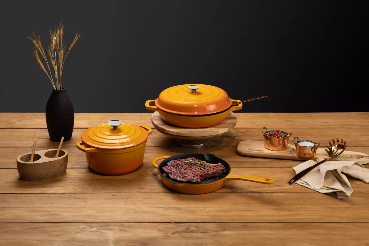 Sunshine 5 Piece Cast Iron Cookware
