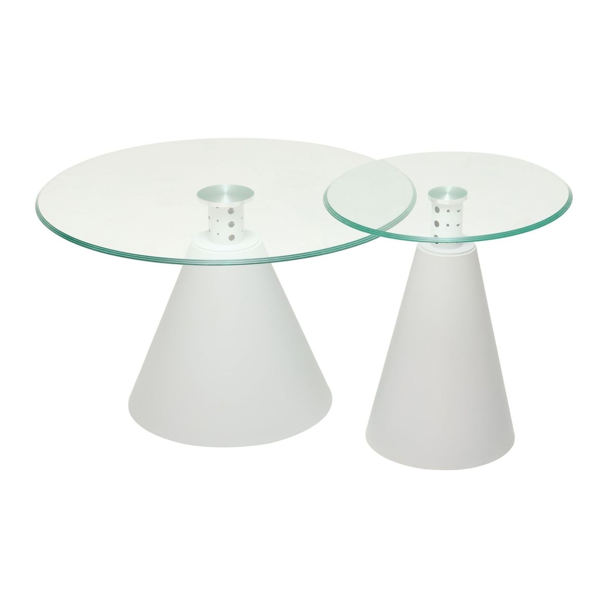 D22 White Glass Round Coffee Table
