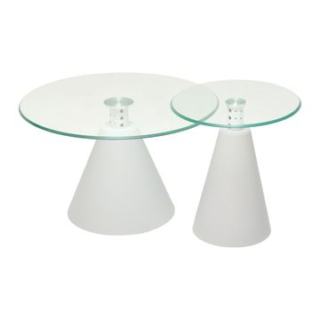 D22 White Glass Round Coffee Table