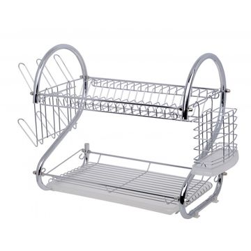Fine Living Double Layer Dishrack - Chrome