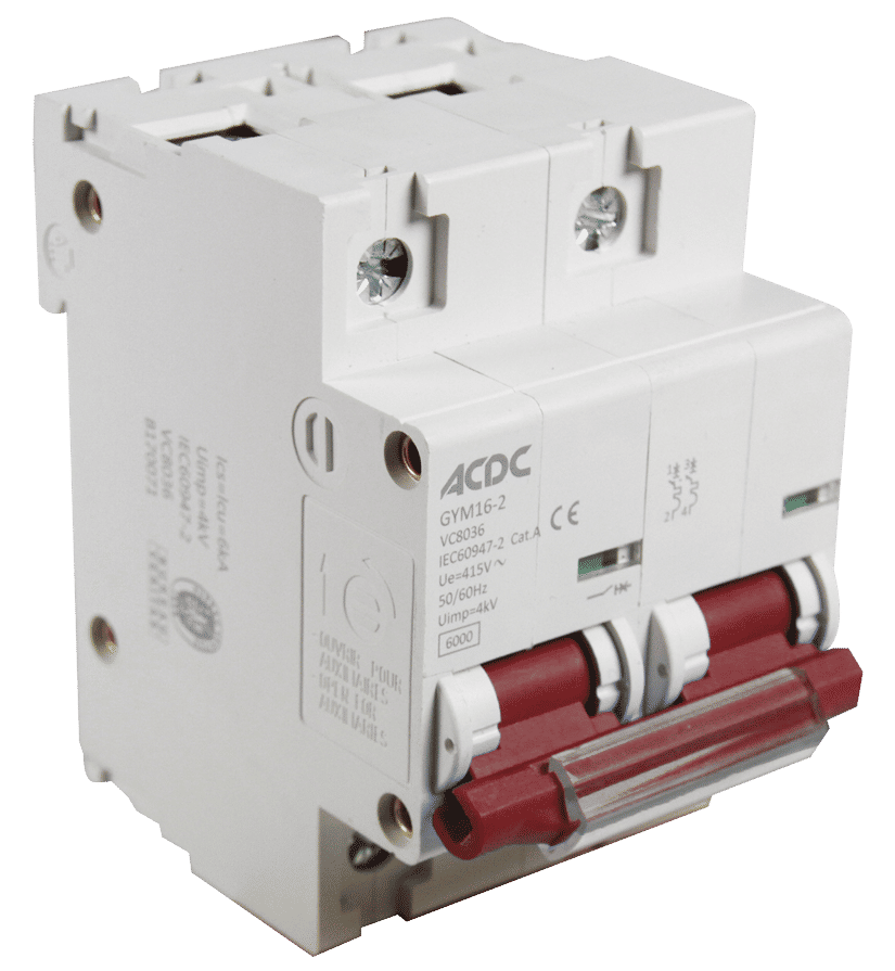 ACDC - Circuit Breaker - 2 Pole - D-Curve - 10kA - 125A