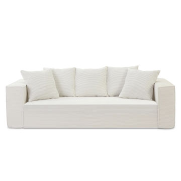 Comfy Home Furnitures- Andy Corduroy 3-Seater Sofa Couch