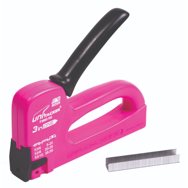 Ross Unitacker Staple Gun (3 in 1) - Pink