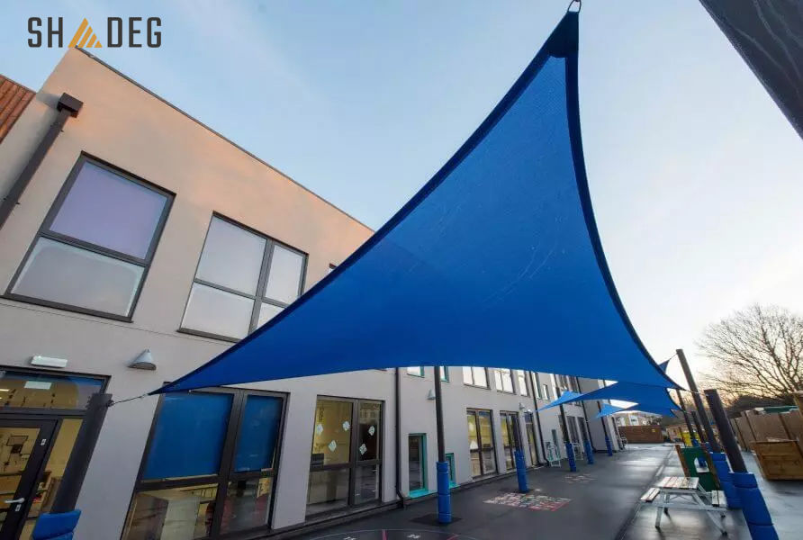Shade Sail Blue Shadeg Ultrablock 325GSM 400cm ×400cm Square