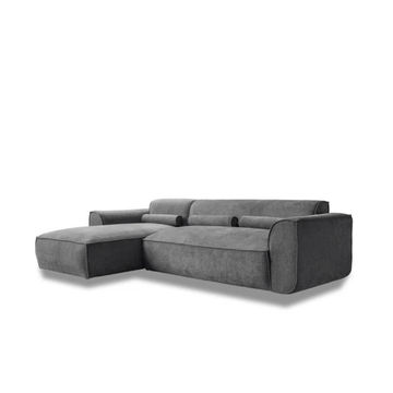 Comfy Home Furnitures- Ellie 3 seater corner couch- Dark Grey