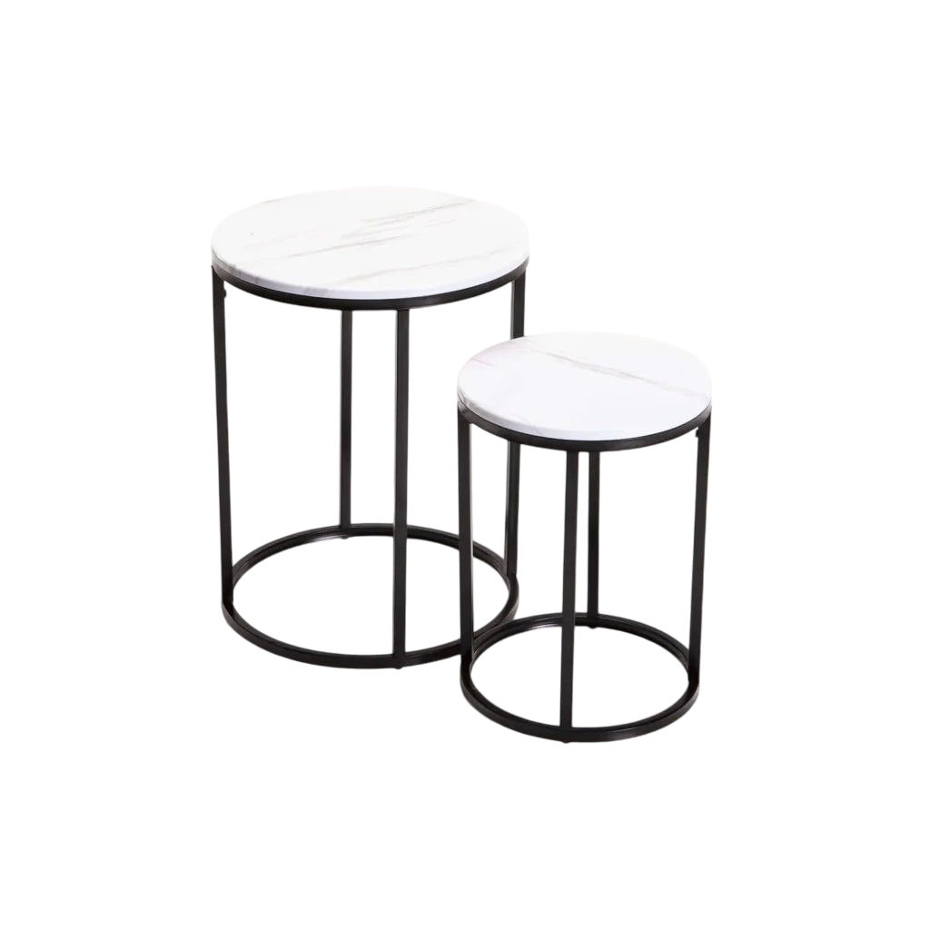 Vividitto - Musa Set Of 2 Tables - Black/White