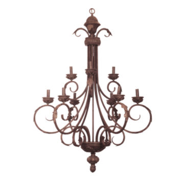 2 Tier Metal and Resin Chandelier 9 x 60W SES