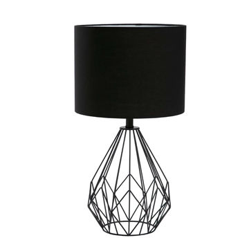 Vividitto - Emmett Black Metal Wire Base - Black Fabric Shade