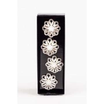 Lustre Silver Napkin Ring Set/4
