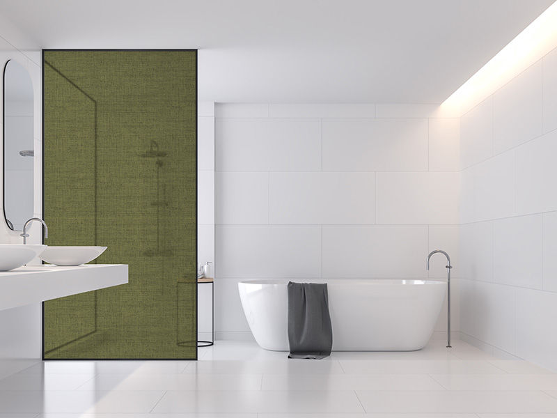 Frosted Vinyl Sticker For Your Shower Glass (glass not included)  Design: Neutral Green