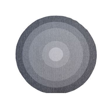 Modern  Indoor Outdoor Area Round Rug - 2m x 2m  - Light Grey - Grey