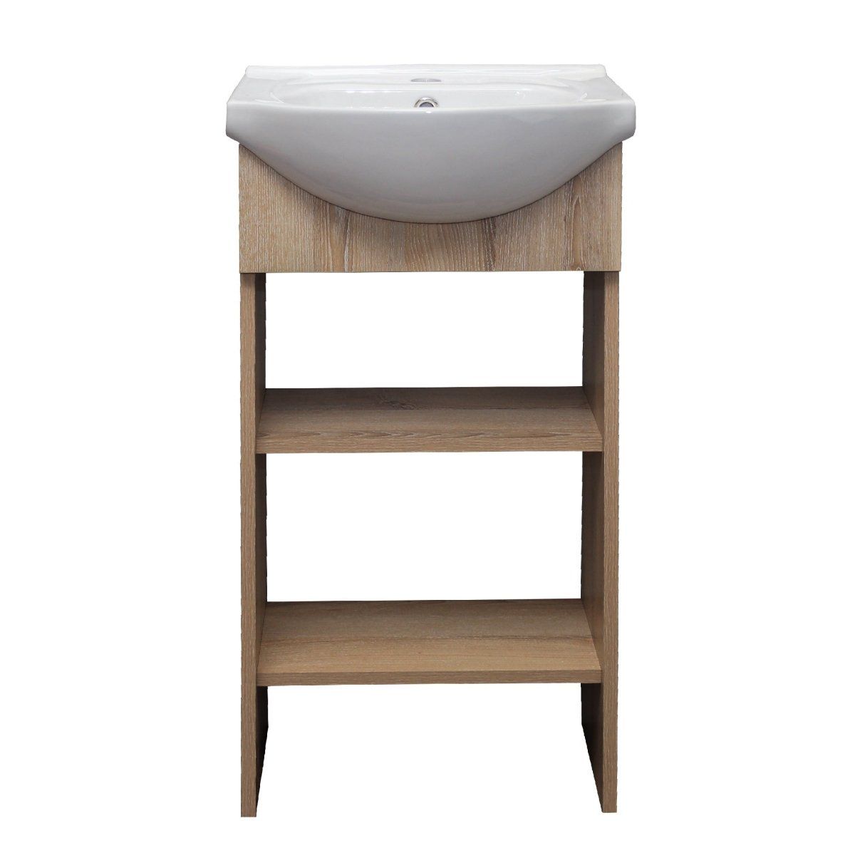 Denver Furniture | Aperto Open Shelf Bathroom Vanity Cabinet | Washed Shale | 450
