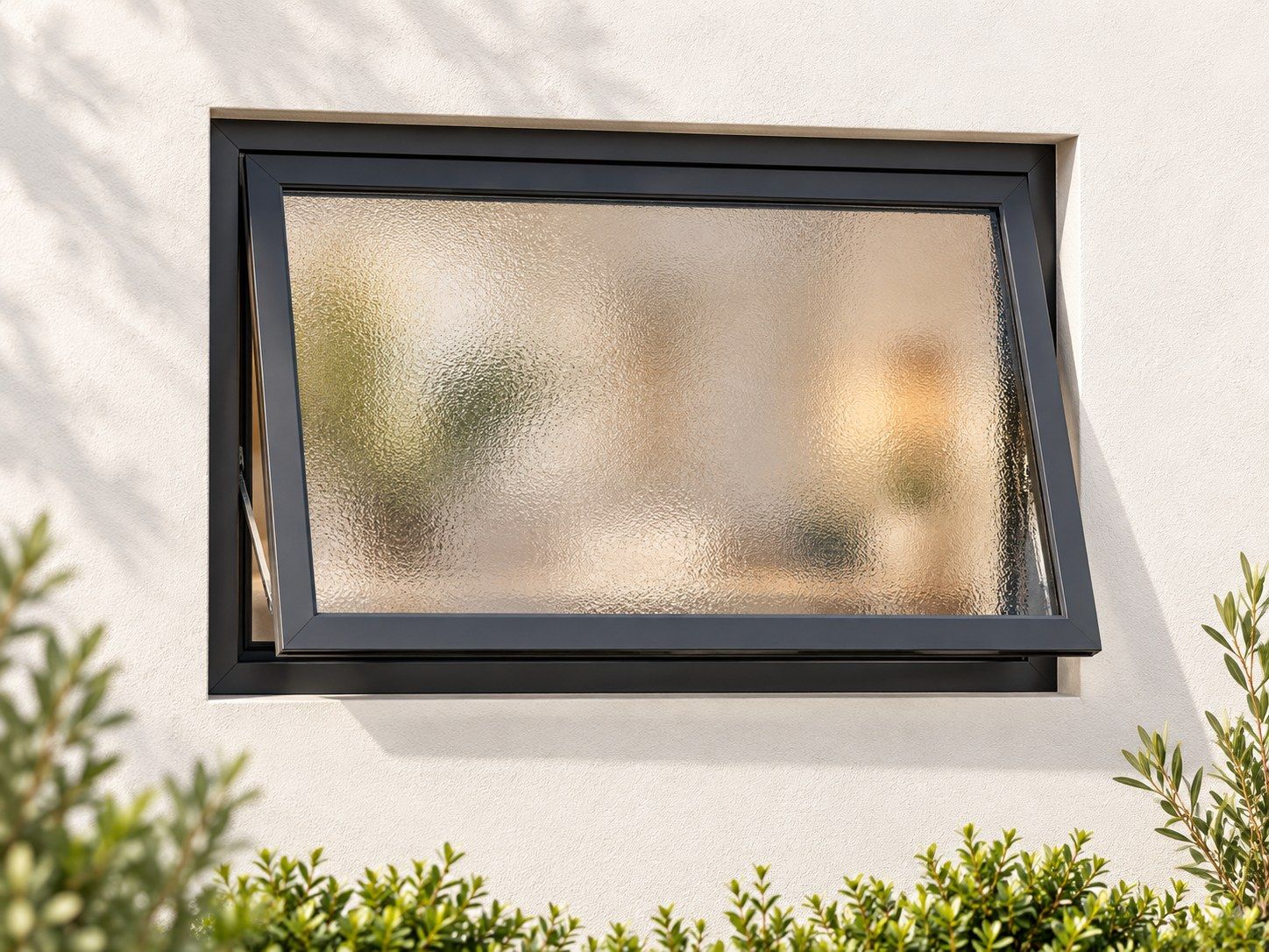 Kenzo Premium Top-Hung Aluminium Window - Charcoal, 600 400 mm, Single Opener, Obscure Safety Glass