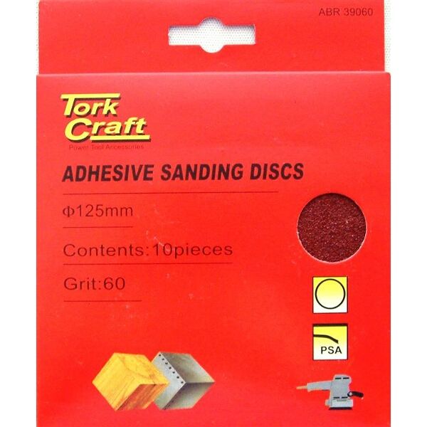 Sanding Disc Psa 125mm 180 Grit No Hole 10 Piece - 6 Pack