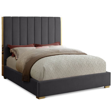Harper Sleigh Bed Double -Grey