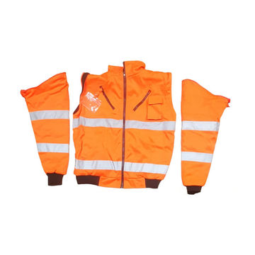 PIONEER SAFETY Bunny Jacket Detachable Sleeves Orange Medium