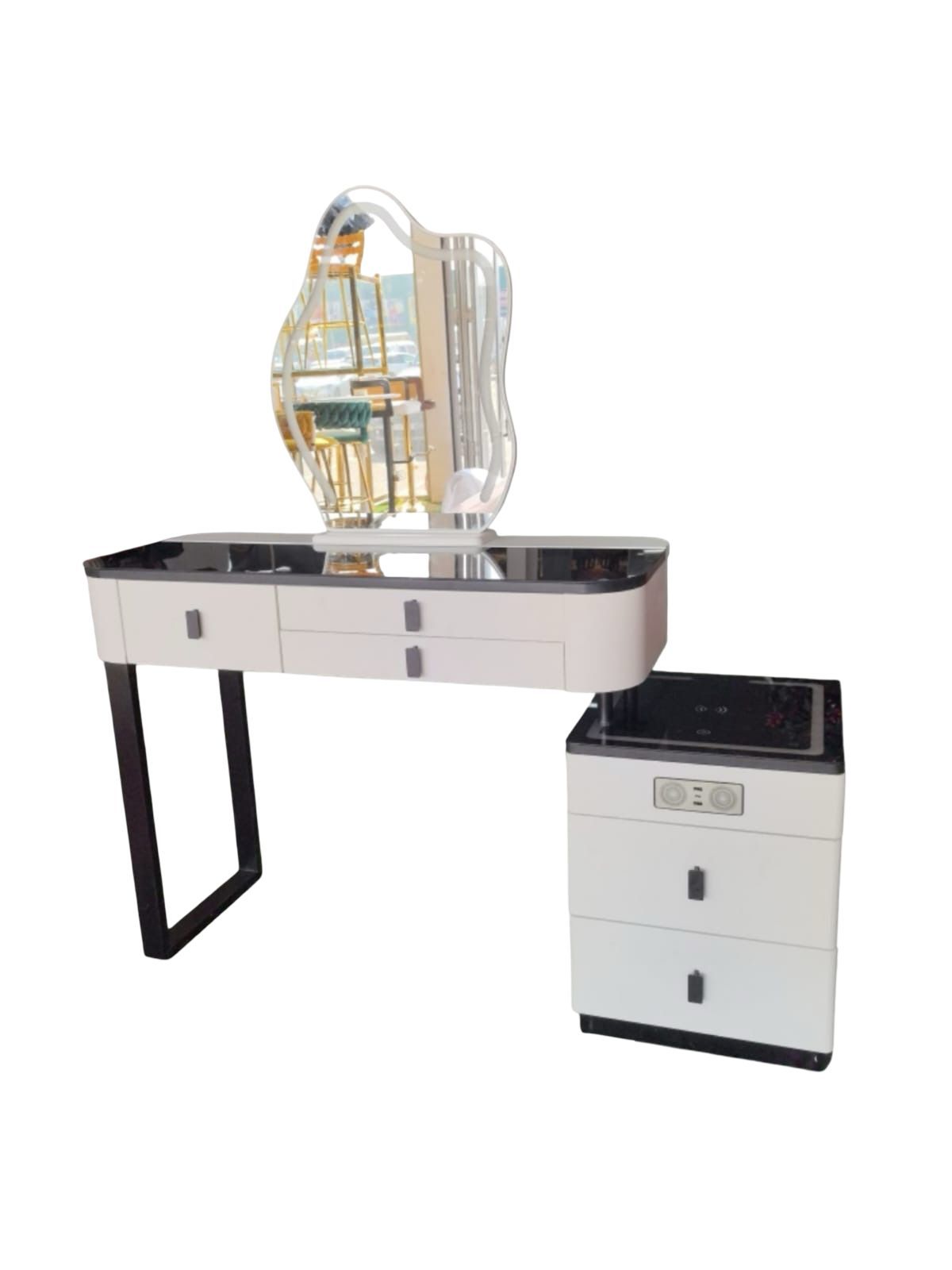 Simple Design LED Mirror Storage Cabinet Multi - Functional Princess Dressing Makeup Table (Display)