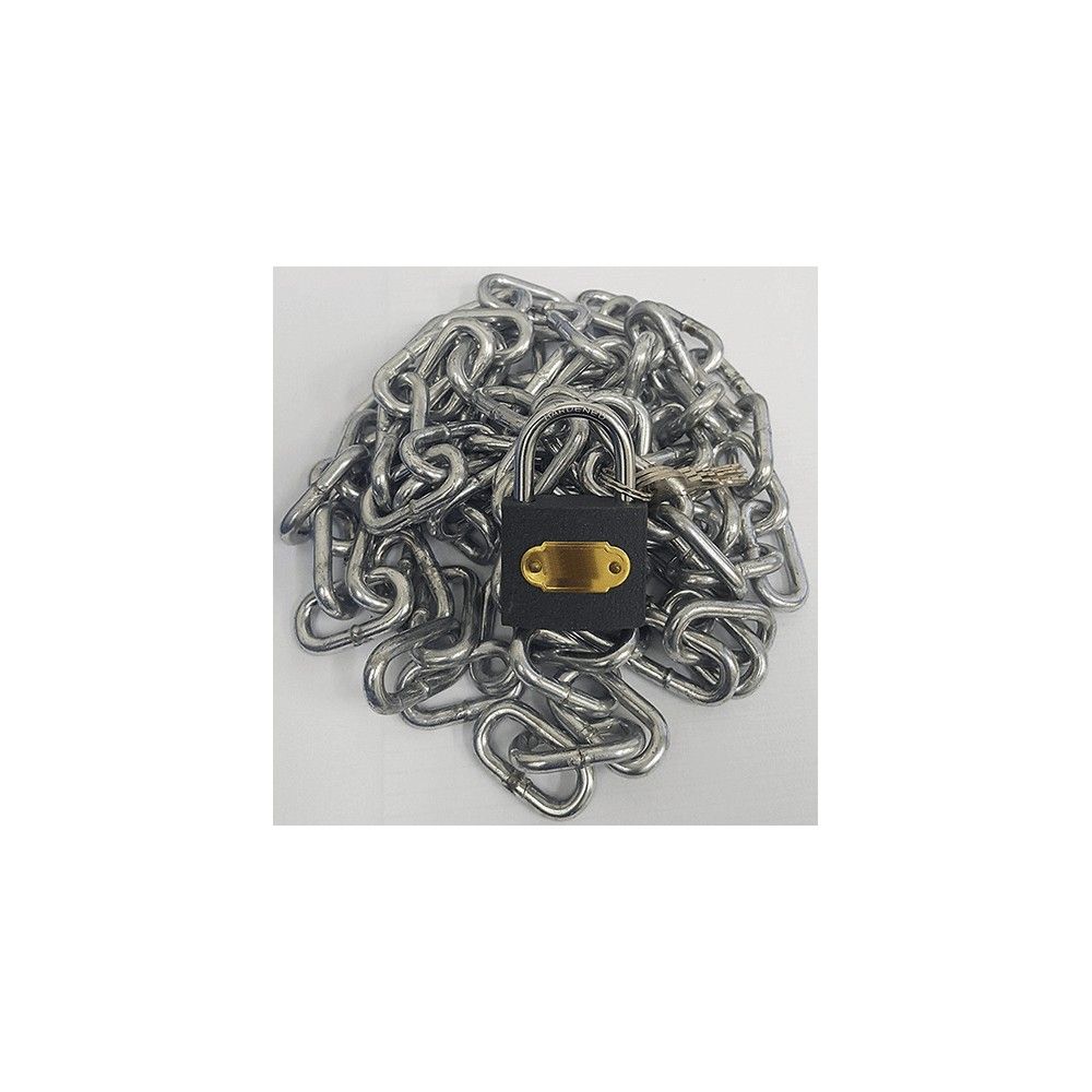 Galvanised Chain 4mm X 2m with Padlock 32mm