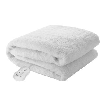 PURE PLEASURE - SINGLE - SHERPA FLEECE - FITTED ELECTRIC BLANKET w/ ELASTIC 91x188