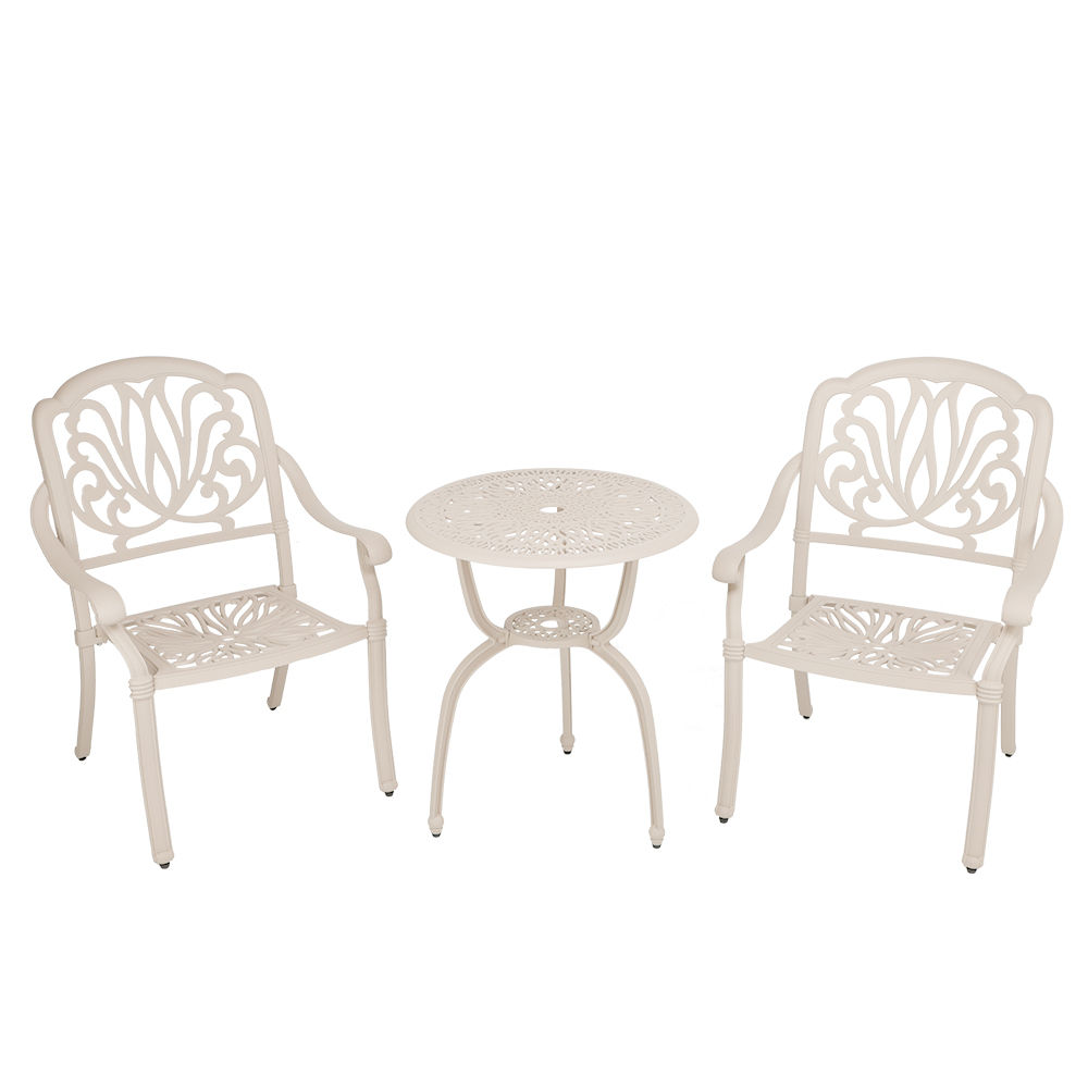 2 Seater - Protea Aluminium Patio Set / Garden Furniture / Outdoor Dining Set   (2 Protea Chairs with 60cm Round Elizabeth Table) - SAND