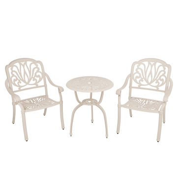 2 Seater - Protea Aluminium Patio Set / Garden Furniture / Outdoor Dining Set   (2 Protea Chairs with 60cm Round Elizabeth Table) - SAND