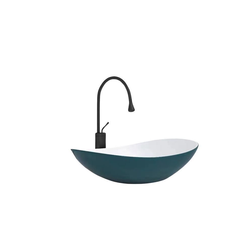 Counter top Ceramic Basin / table top - Zahara - Blue&White Matt