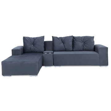 L-Shaped 3 Division Couch with Daybed