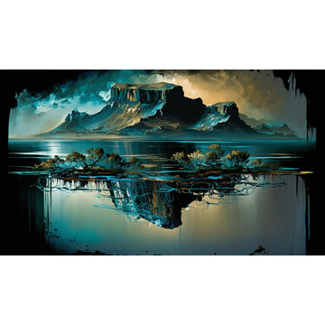 Canvas Wall Art - Canvas Wall Art –Table Mountain Reflection Abstract - B1084 - [120 x 80 cm]