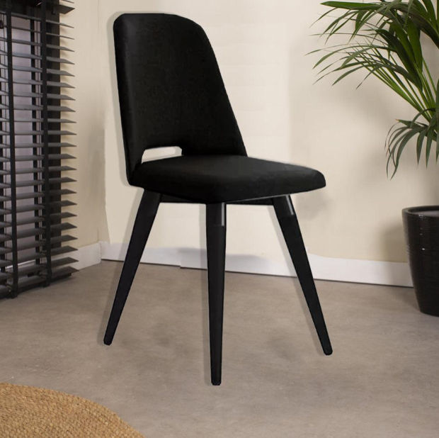Selina Velvet Swivel Chair -Black