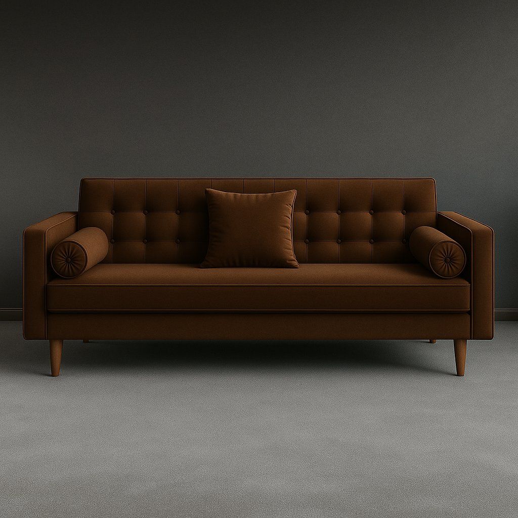 IG Furn- Lottie Velvet Sleeper Couch Brown