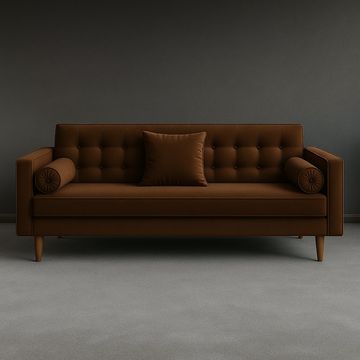 IG Furn- Lottie Velvet Sleeper Couch Brown
