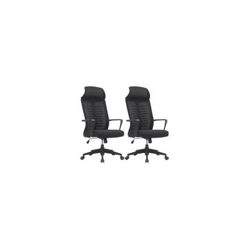 Set Of 2 Ergonomic Mesh Adjustable Backrest Office Chair With Armrest