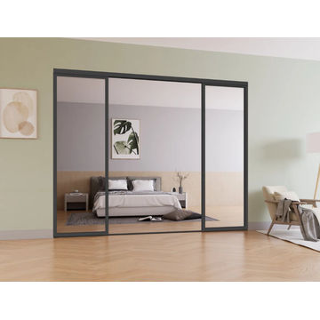 GreenLine Interiors Aluminium sliding door Black 2 panel sliding W3000MM x H2100MM
