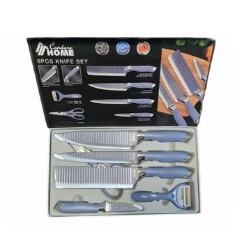 Condere 6-pcs Non-Stick Coated Kitchen Knives - Blue