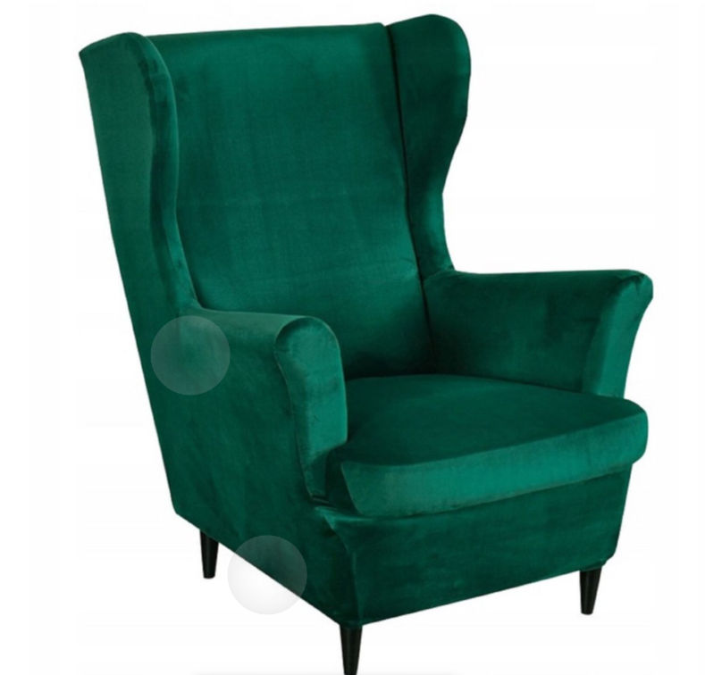 Chelsi Velvet Wingback Armchair - Green