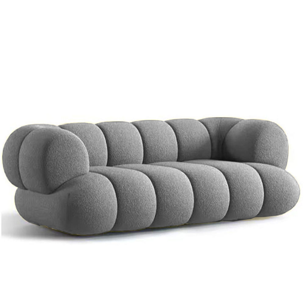Cordelia Plush Two Seater Sofa-Coco-Charcoal