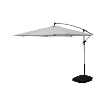 Aluminium Cantilever Patio Umbrella With Base -3M (WHITE)