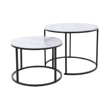 Trends - Two Metal Side Tables with MDF Melamine Top - White