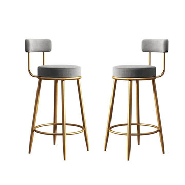 Set of 2 Modern Velvet Counter Bar Stools
