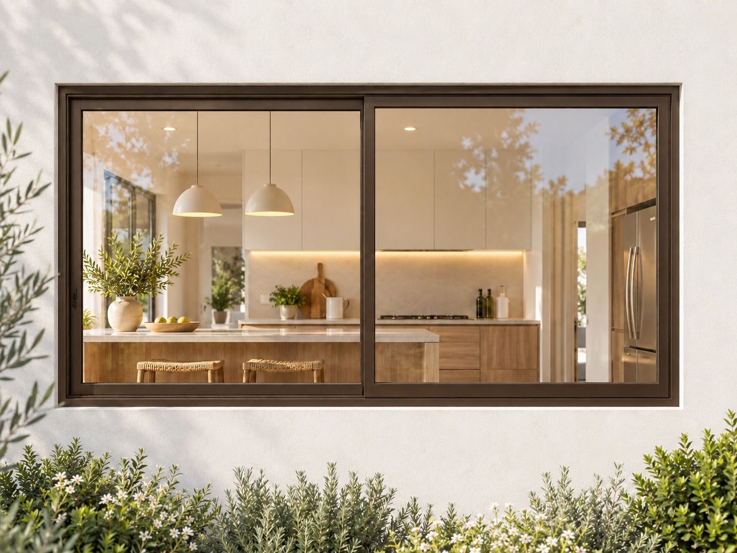 Kenzo Aluminium Sliding Window - Bronze, 1800 900 mm, Two Sliding Panels